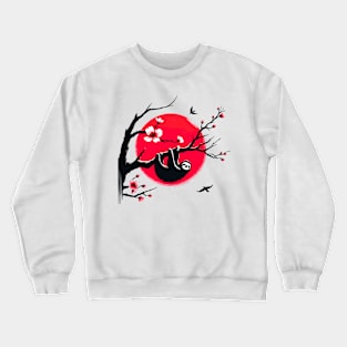 Kawaii Sloth Anime Japan Sakura Novelty Cute Funny Sloth Crewneck Sweatshirt